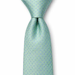 Bonobos Light Green Blue Geometric Silk Tie Made in USA Floral Medallion Necktie